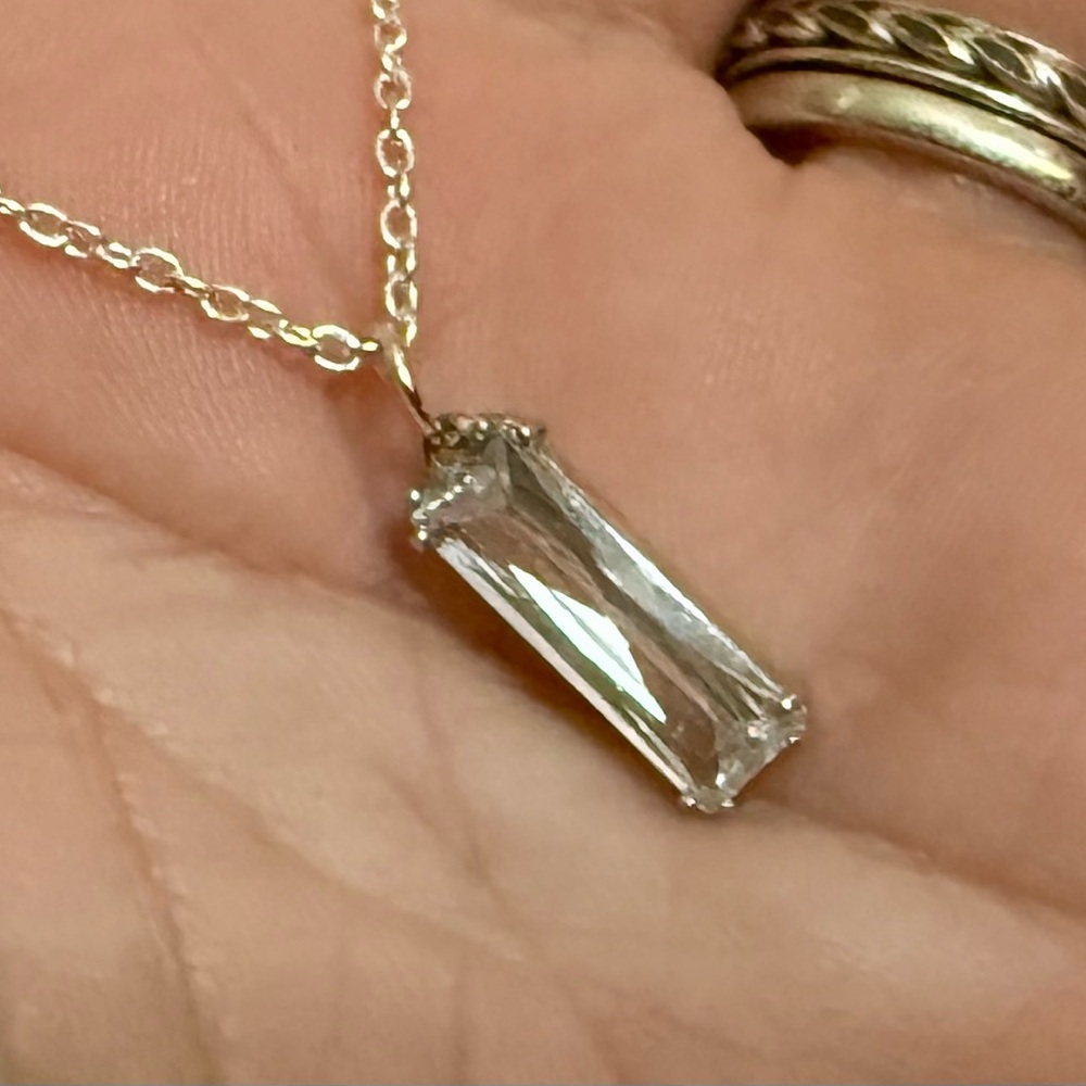 Stunning .925 Sterling Silver Rectangular Cut Fac… - image 3